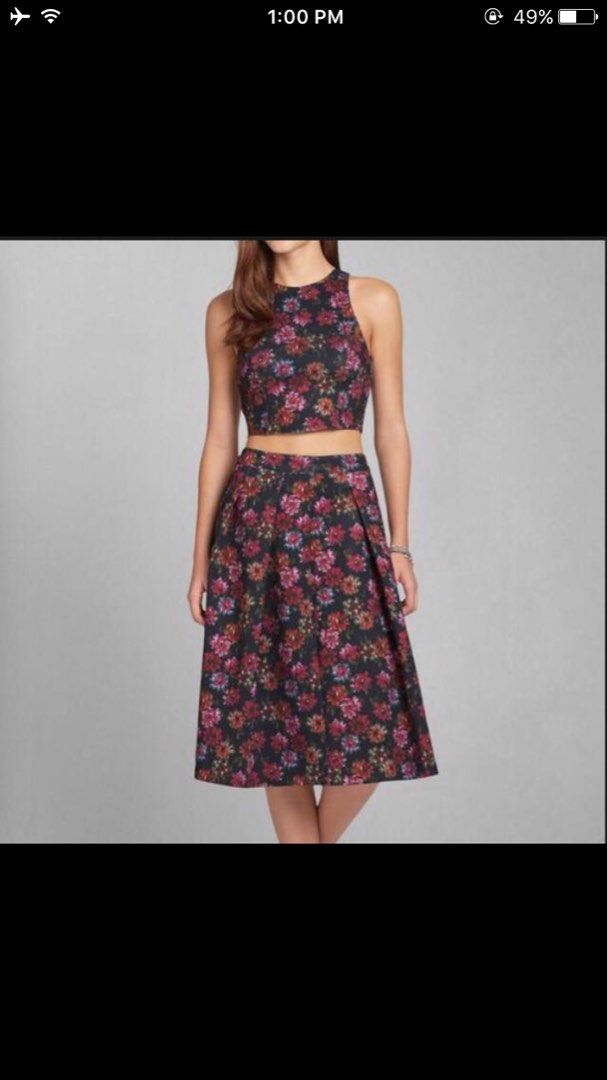 Floral neoprene hotsell midi skirt
