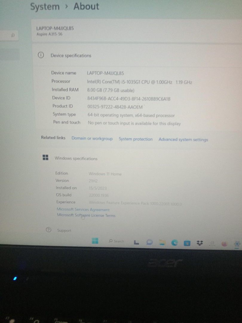 Acer model: N19C1 Aspire 3, Computers & Tech, Laptops & Notebooks on ...