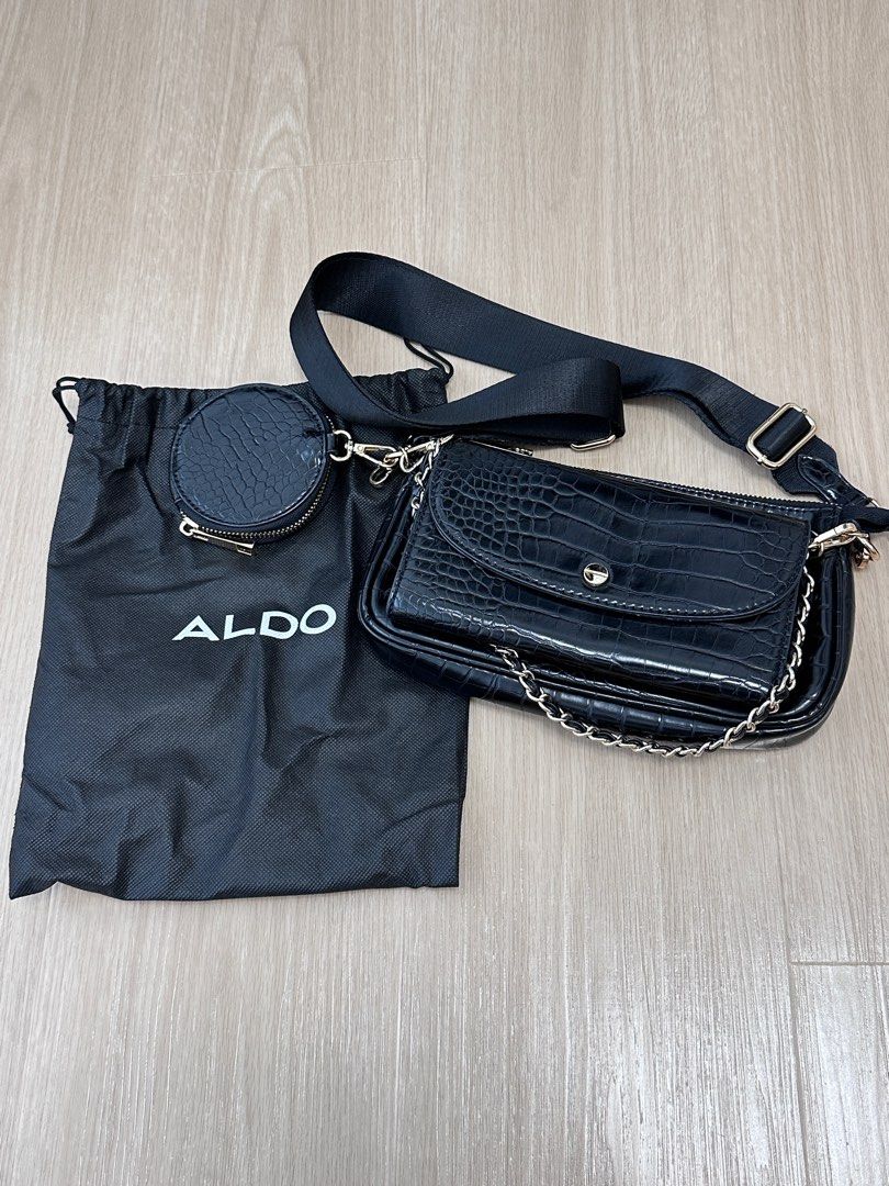 Aldo Multi Pochette in Black Croc Women s Fashion Bags Wallets
