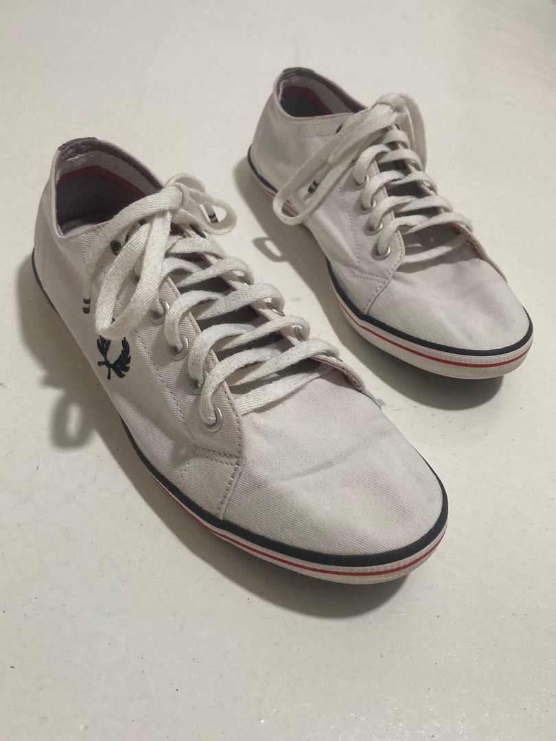 fred perry white canvas shoes