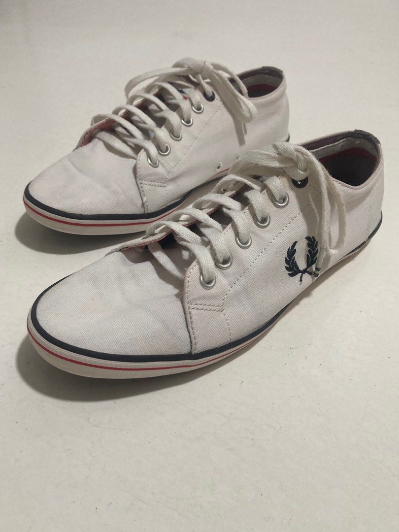 fred perry white canvas shoes
