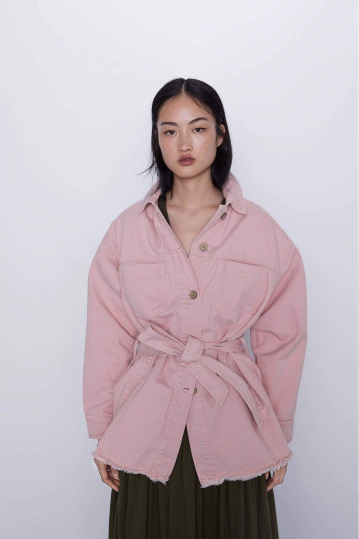 Zara belted top denim jacket