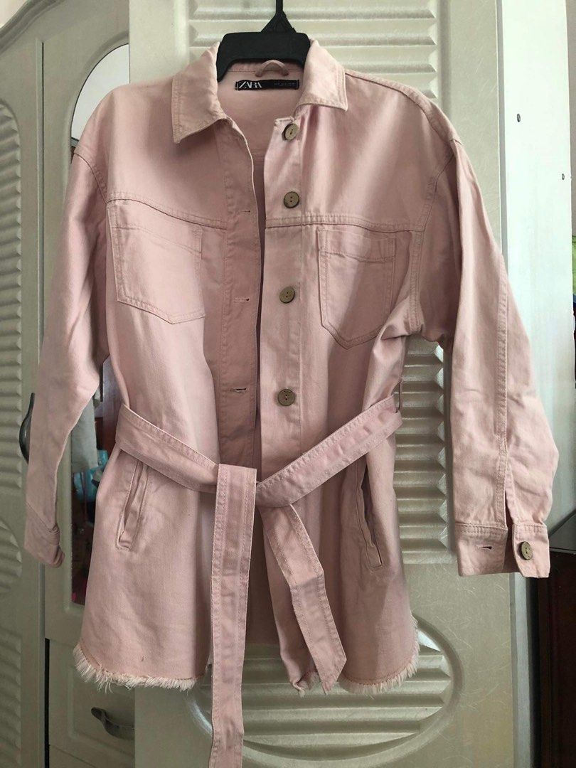 Authentic ZARA Denim Belted Oversized Jacket