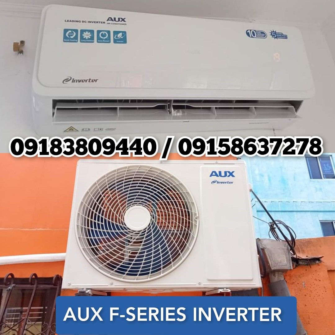 AUX F-SERIES INVERTER SPLIT TYPE AIRCON (Category: Air Conditioning and Heating) located in Quezon City. Submitted by airconph. (Listing ID 1232856908, Image 1). Description: SALE‼️ SALE‼️ FREE INSTALLATION‼️ 💙AUX F-SERIES INVERTER💙 ▪️ ASW-09A2/FLDI - 1.0HP ▪️ ASW-12A2/FLDI - 1.5HP ▪️ ASW-18A2/FLDI - 2.0HP ▪️ ASW-24A2/FLDI - 2.5HP ▪️ ASW-30A2/FLDI - 3.0HP Package Inclusion: ➡️10ft.coppertube ➡️PVC drain pipe ➡️basic outdoor bracket ➡️labor and 
