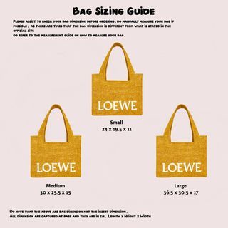 Bag Organiser Bag Insert for Loewe Tote in raffia