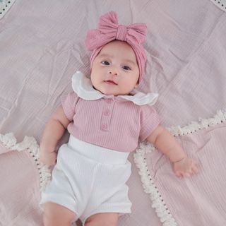 Baju bayi knit premium set dusty pink