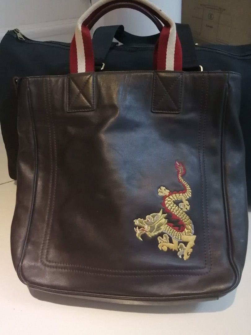 Bally tote bag leather limited edition Dragon, Men's Fashion, Bags