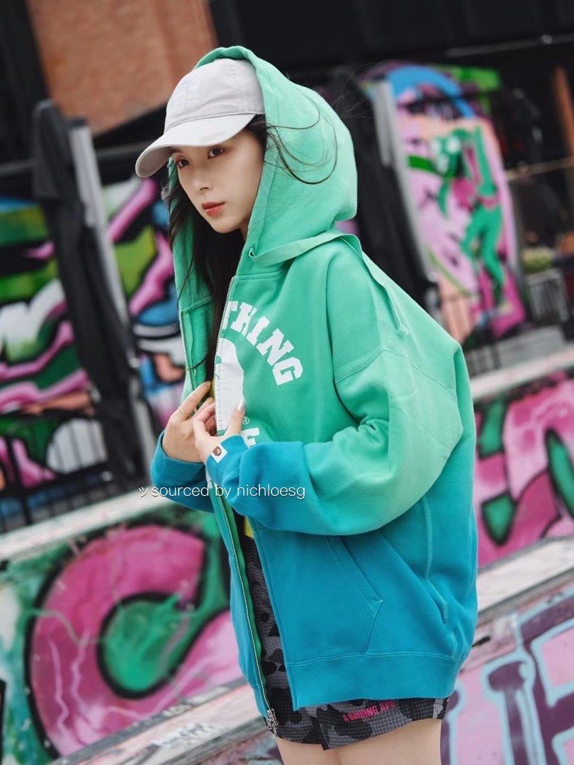 Girl in new arrivals bape hoodie