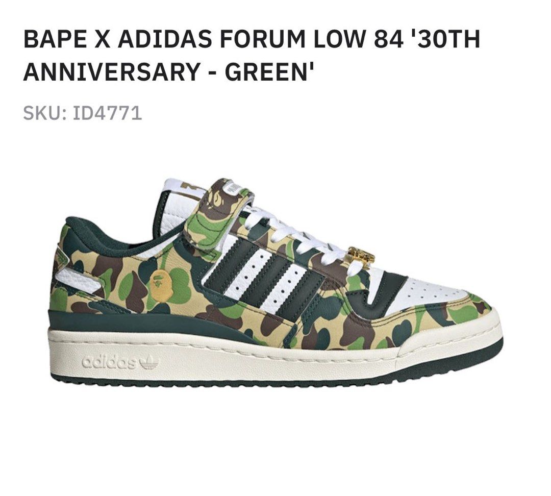 bape X adidas forum 84 us 8 9 10 11 n 11.5