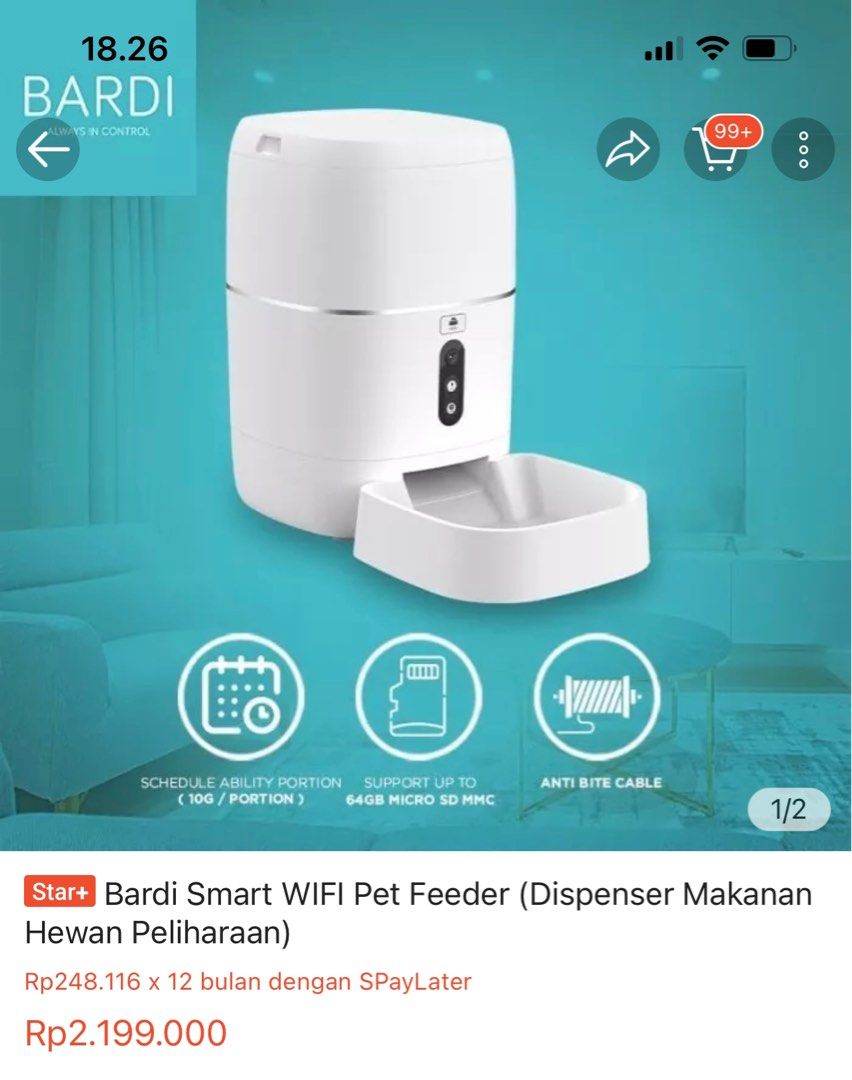 Bardi Pet Feeder Second with Box on Carousell