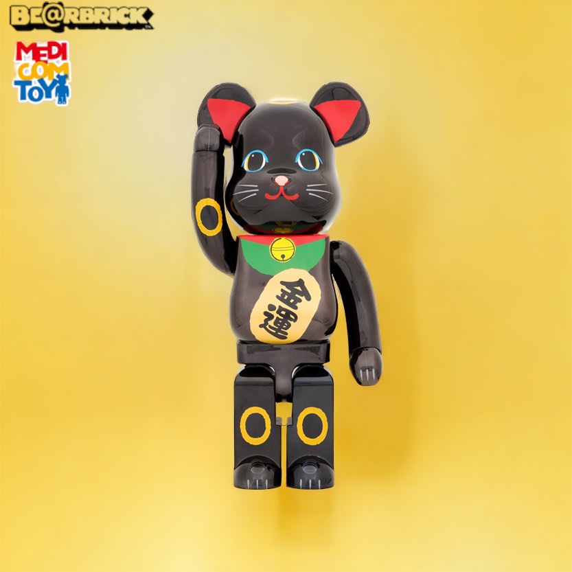 現貨」Bearbrick 1000% 招き猫金運黒メッキNEKO, 興趣及遊戲, 玩具