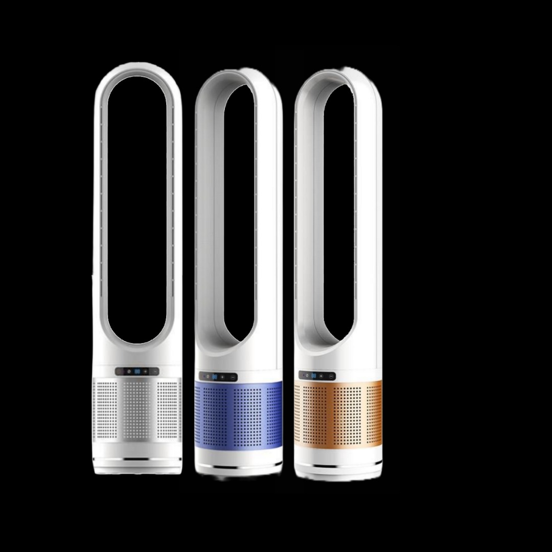 Quiet Bedroom Cooling Fan 56cm Bladeless Tower Fan With Air Purifier ...