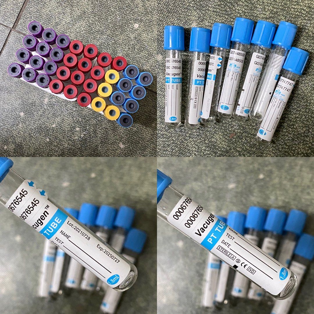 Blood Collection Vacuum Tubes (EDTA, Red, Yellow, Blue Top Tube