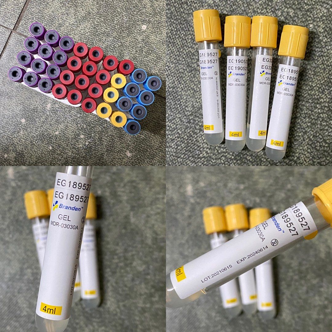 Blood Collection Vacuum Tubes (EDTA, Red, Yellow, Blue Top Tube