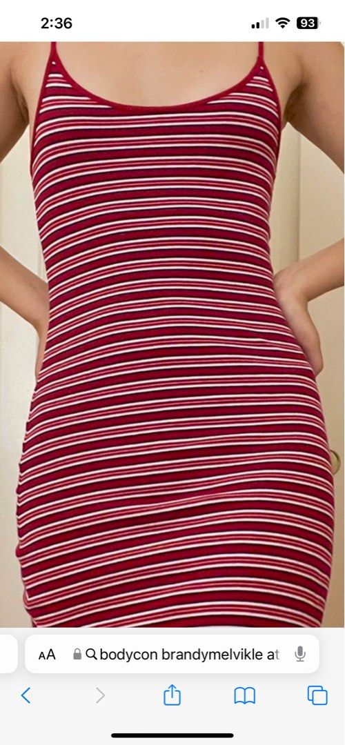 bm bodycon dress striped ribbed authwntic brandy melville
