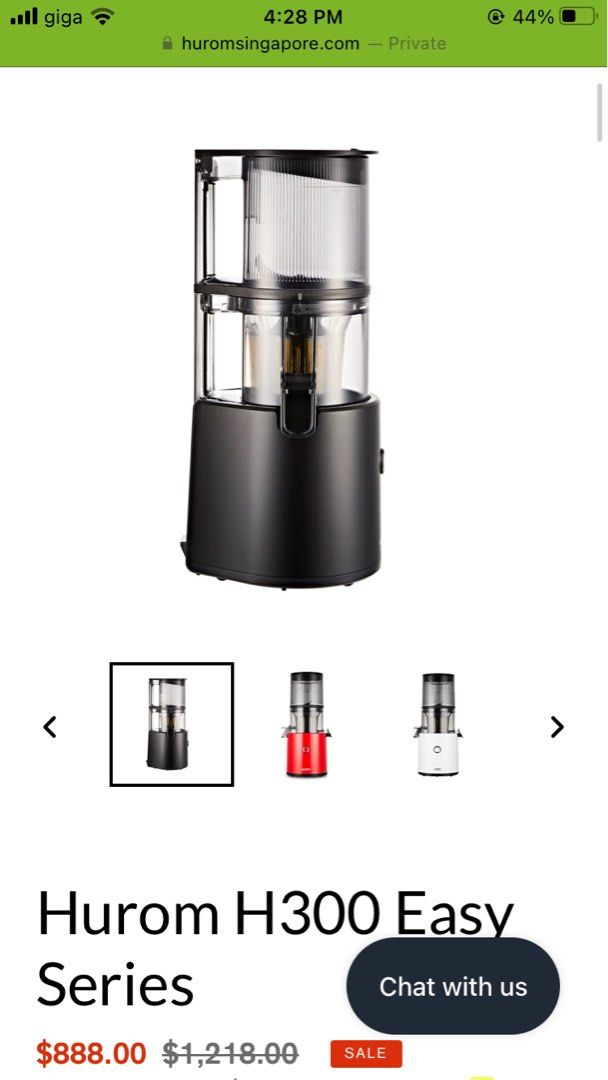 Brand New Hurom Slow Juicer H300 Easy Series, TV & Home Appliances