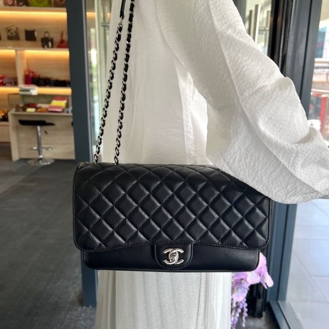 SOLD** CHANEL Classic Quilted Lambskin Flap Bag Black, Luxury, Bags &  Wallets on Carousell