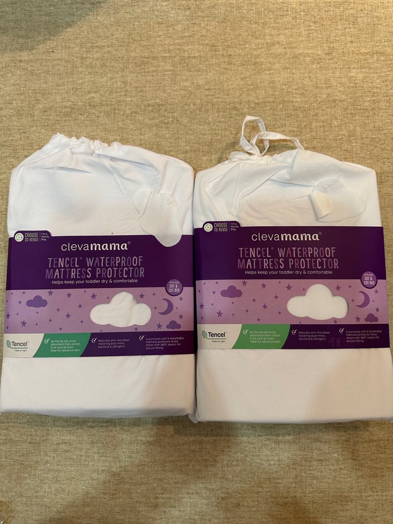 Clevamama waterproof mattress protector cot bed sales