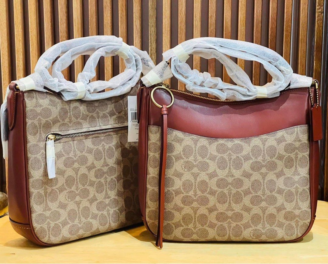 Coach Chaise Crossbody In Signature Canvas in Tan Rust (38579), Luxury