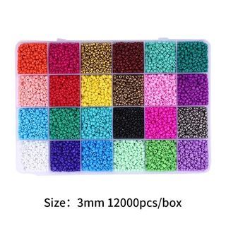 colourful 3mm seed beads (24 colours)