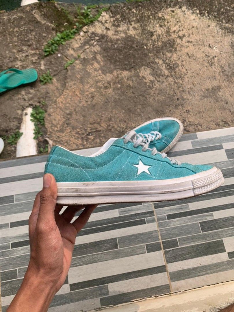Converse one star cyan sales