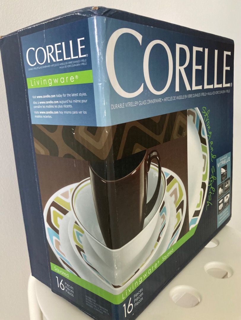 Corelle Dinnerware Set 16 pcs, Furniture & Home Living, Kitchenware ...