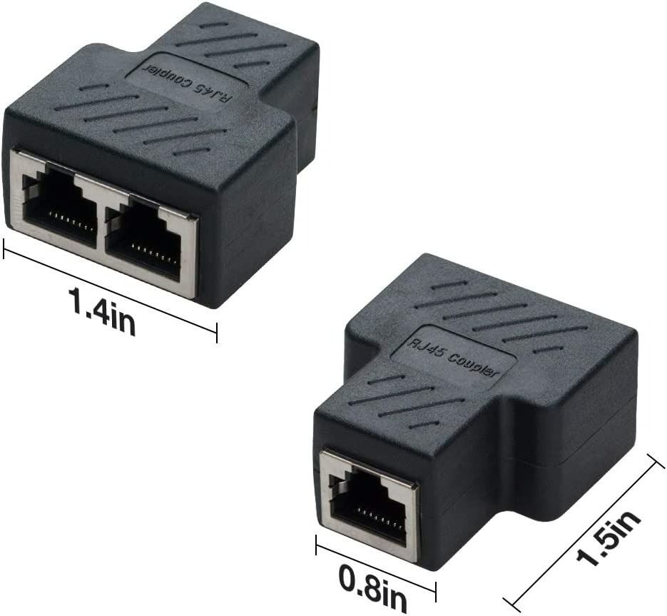 COVVY RJ45 Splitter Connector Female to Female Network Adapter 1 to 2  Female Port CAT 5/CAT 6 LAN Ethernet Cable Dual Socket Connector Adapter (1  Pcs, black), Computers & Tech, Parts 