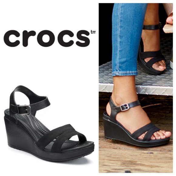 Crocs Leigh II Ankle Strap Wedges Women s Fashion Footwear