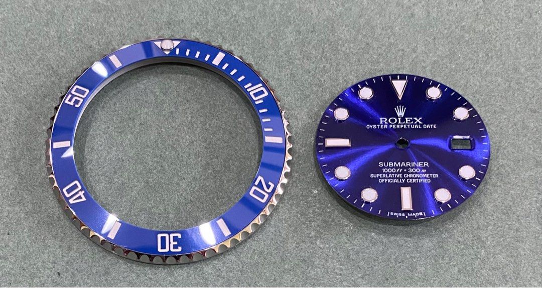 Custom Rolex Submariner Blue conversion kit ceramic bezel set and dial