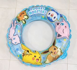 [Deliver to Door Step] Pokemon Light Blue Inflatable Swimming Ring Float 55cm with Rope