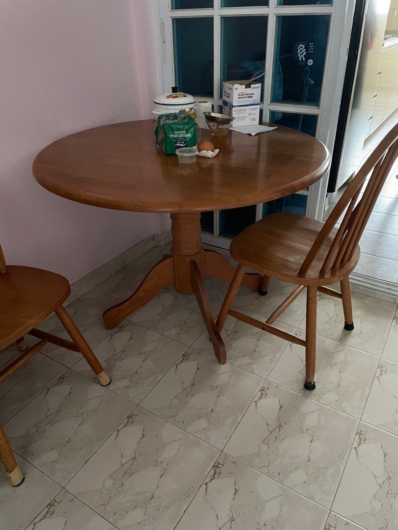 Dining table wood material for sale, Furniture & Home Living, Furniture