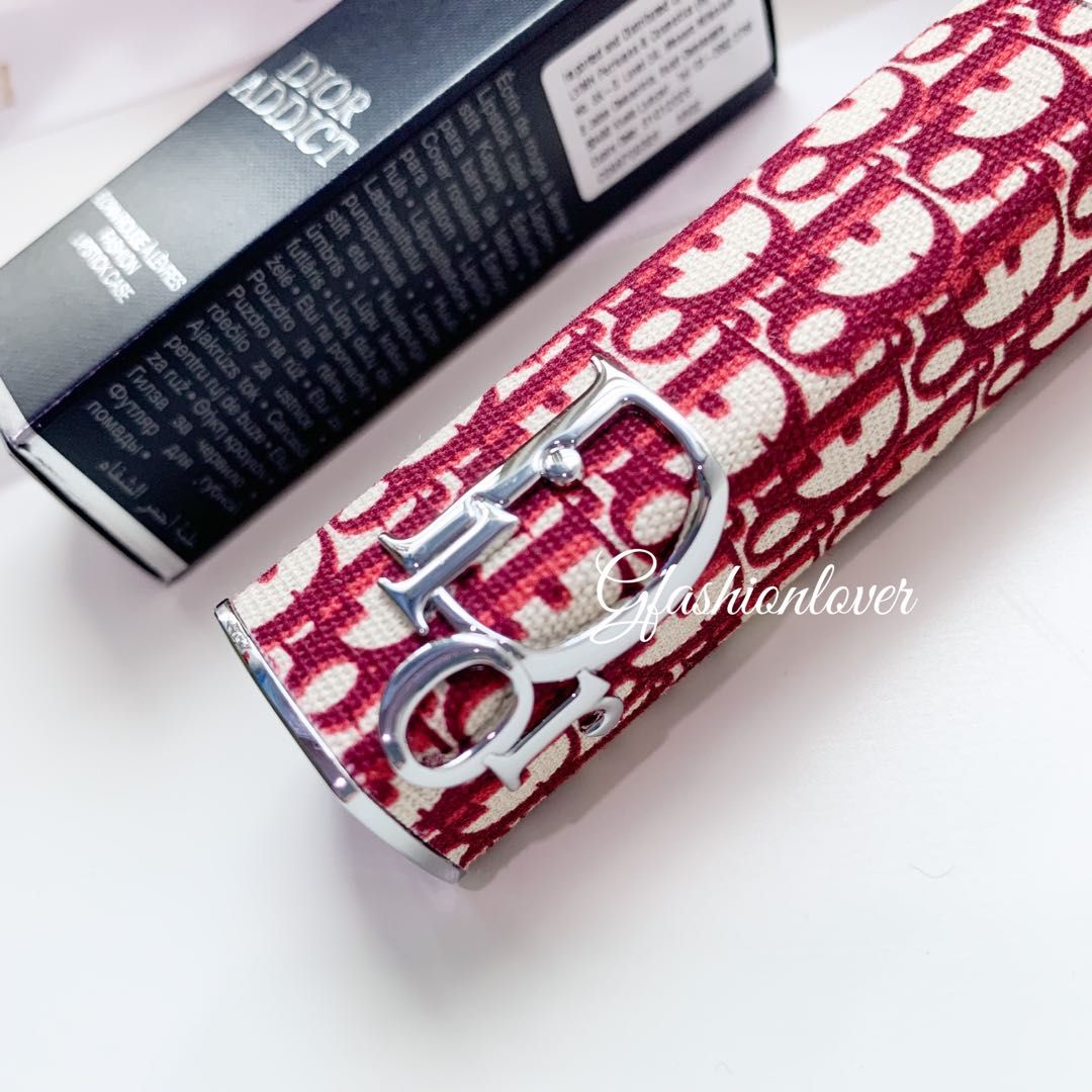 New Dior Addict Lipstick Case Limited Edition White Canvas Monogram
