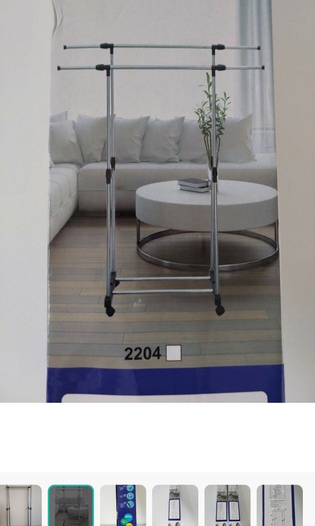 Double pole extendable telesopic clothes rack with wheels, Furniture ...