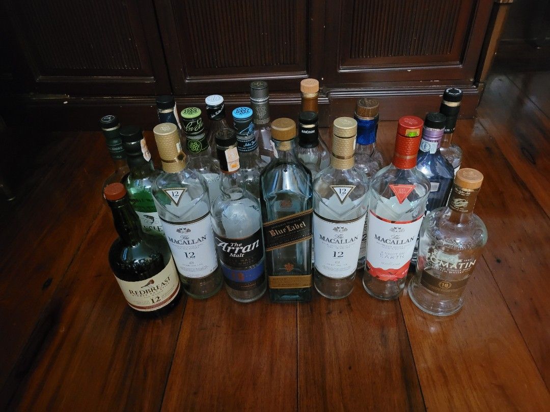 Empty high end whisky bottles for sale on Carousell