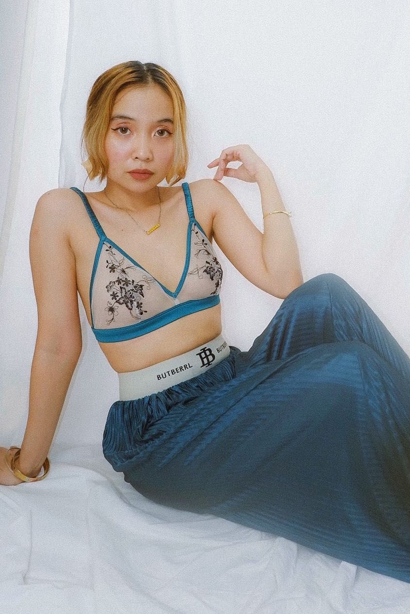 Forever21 teal sheer bralette, Women's Fashion, Undergarments & Loungewear  on Carousell