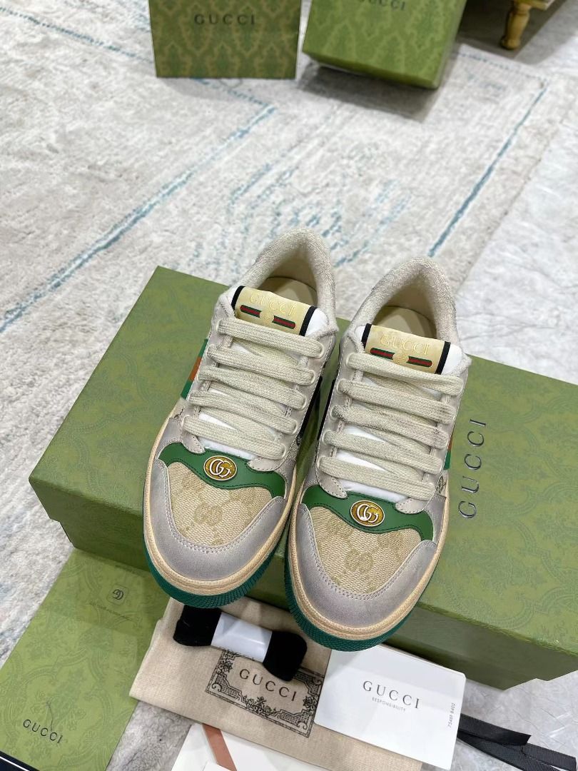 GUCCI Screener Do old green Women s Fashion Footwear Sneakers