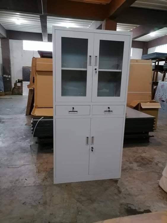 Half Glass/Half Door with drawer Cabinet (Category: Shelves, Cabinets & Racks) located in Manila. Submitted by shelvesanddisplay (Listing ID 1232903401, Image 1). Description: Half Glass/Half Door with drawer Cabinet Size: 1850mm height x 900mm width x 400mm depth Color: Light Gray Gauge 20 Shelves and Display Enterprises 1449 Pres. Quirino Ave. Paco Manila beside A Taste of Italy Landline 85625004 or 72156272 Cp# 09177268814 or 091772697.