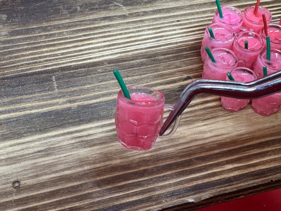 Handmade Miniature Bandung Rose Syrup Milk Drink Iced Bandung 