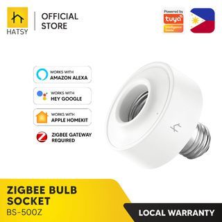 HATSY - Zigbee Smart Bulb Socket v3, AC100-240V, Works Amazon Alexa, Google Home and Siri Shortcut (Zigbee Gateway Required)