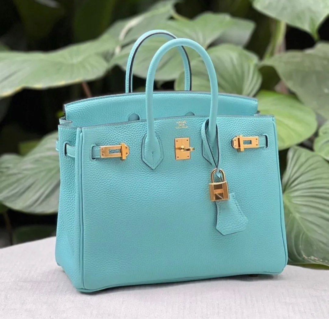 Hermes Birkin 25 blue atoll with ghw, Luxury, Bags & Wallets on Carousell