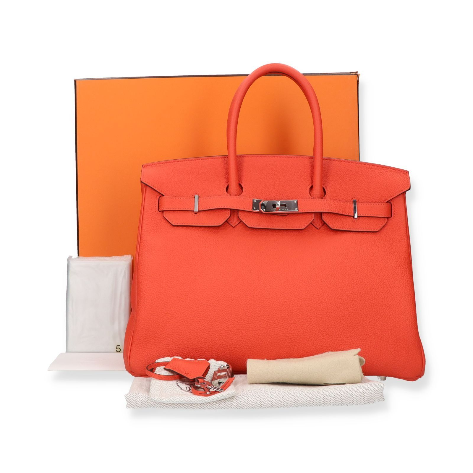 Hermes Birkin 25 Capucine Orange Red Gold Hardware Z Stamp, 2021