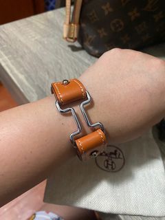 Hermes H silver Orange classic bracelet