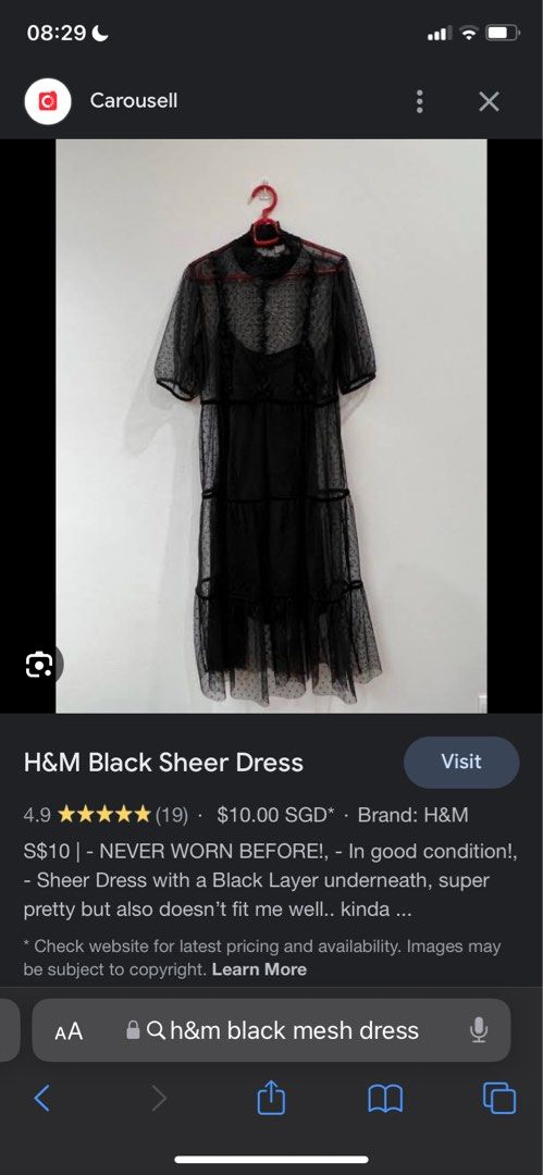 h&m black mesh dress (will include inner), Women's Fashion, Dresses & Sets,  Dresses on Carousell