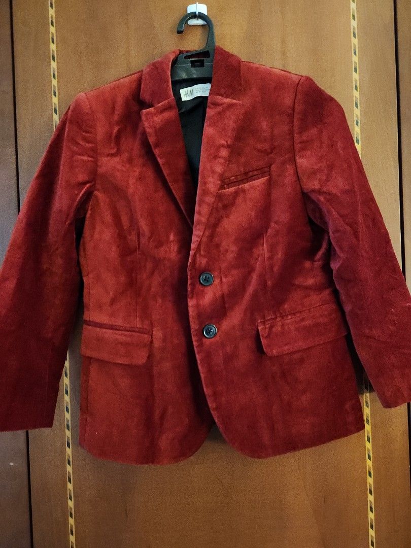 H M Maroon Blazer Babies Kids Babies Kids Fashion on Carousell