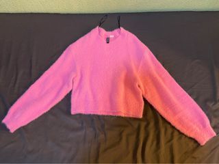 H&M Pink Fur Top Sweater