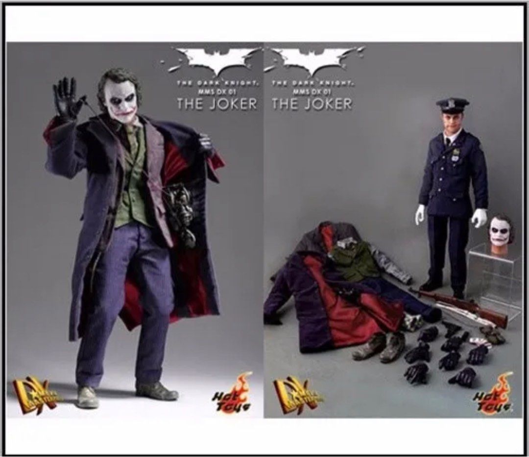 Hot Toys THE DARK KNIGHT DX01 HEATH LEDGER 1/6 The Joker / Policeman Full  Set with extra HT body