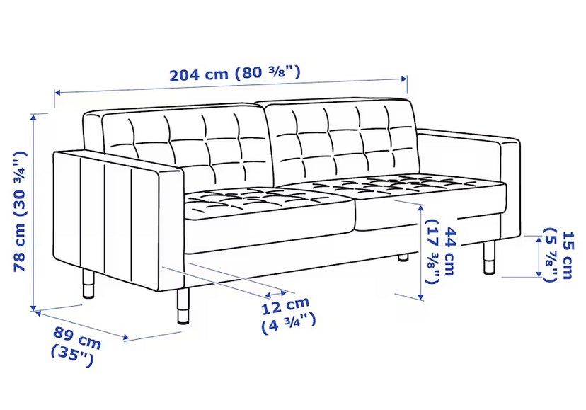 IKEA 3 seater sofa couch, Furniture & Home Living, Furniture, Sofas on