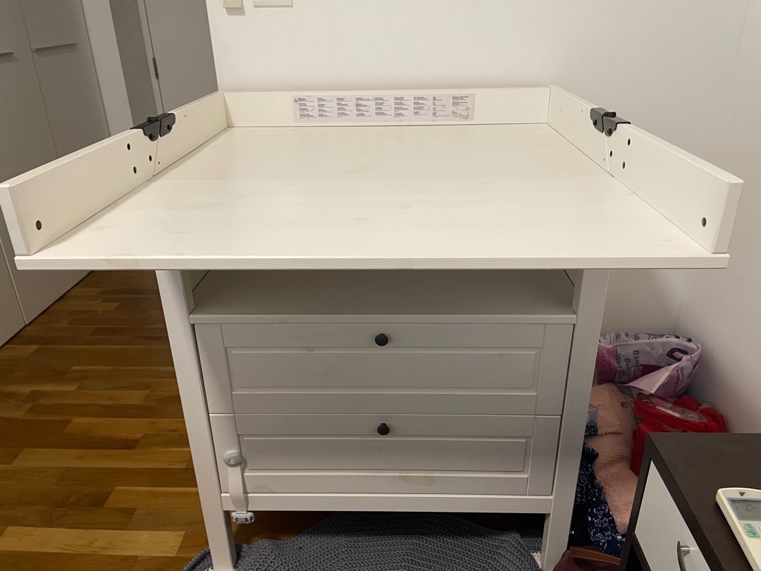 IKEA baby changing table with drawers, Furniture & Home Living, Furniture, Shelves,