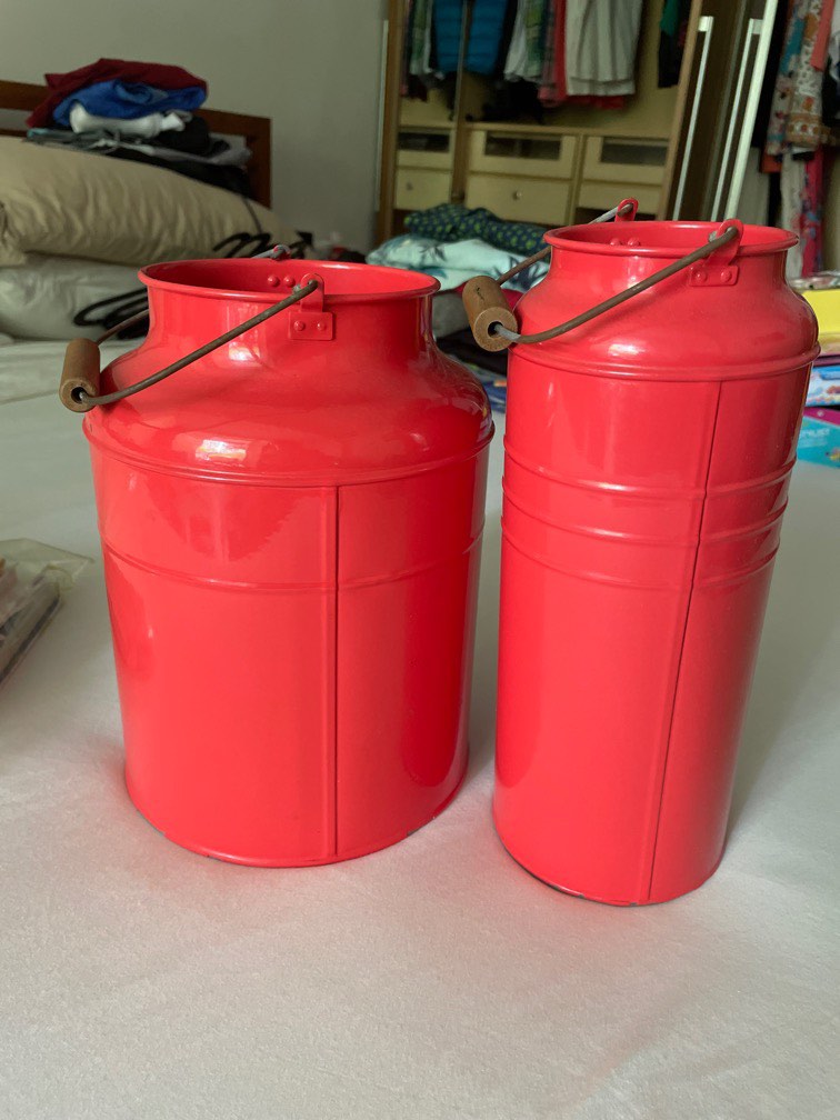 Ikea metal vases/ pots, Furniture & Home Living, Home Decor, Vases