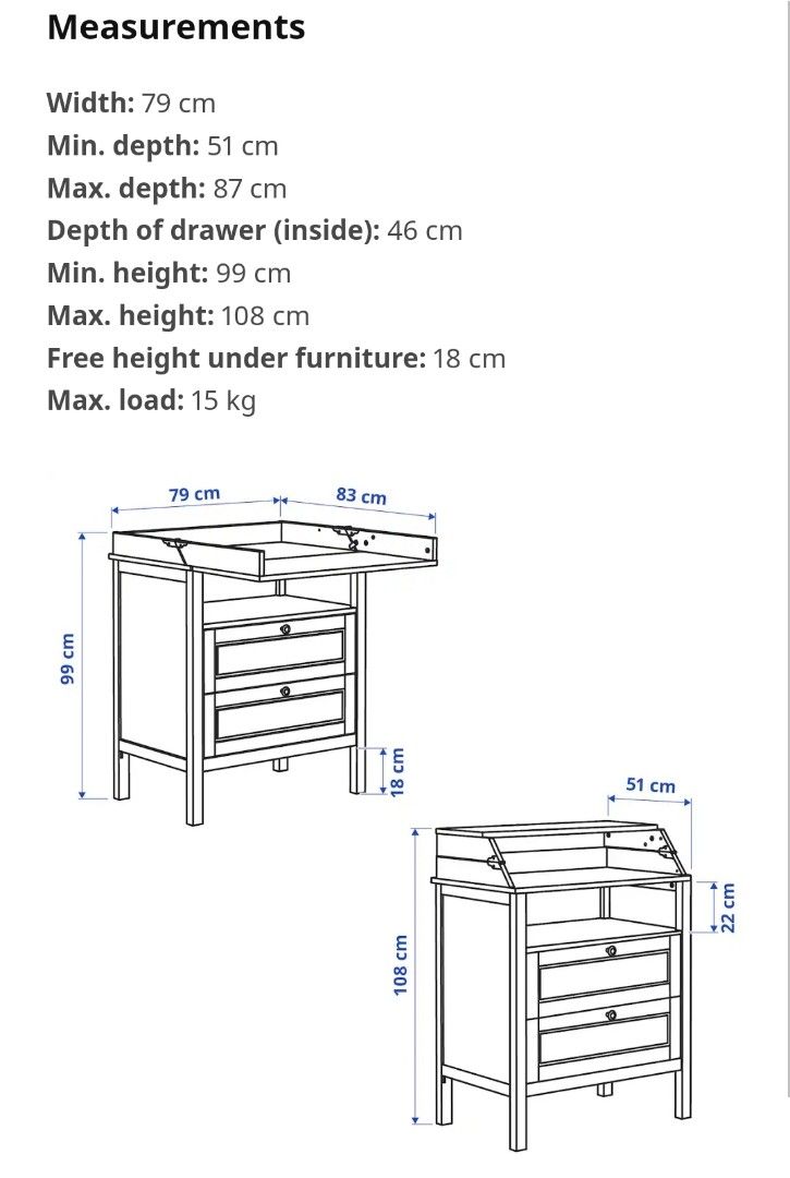 Ikea Sundvik changing table, Babies & Kids, Baby Nursery & Kids